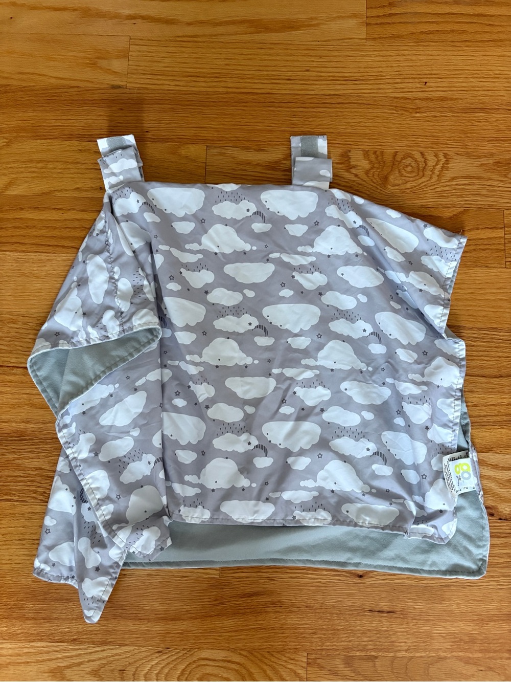 Gold Bug Go Baby Car Seat Reversible Cover Gray & White with Adjustable Velcro
